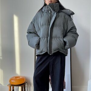 AMI Paris Alexandre Mattiussi Grey Duck Down Puffer Jacket